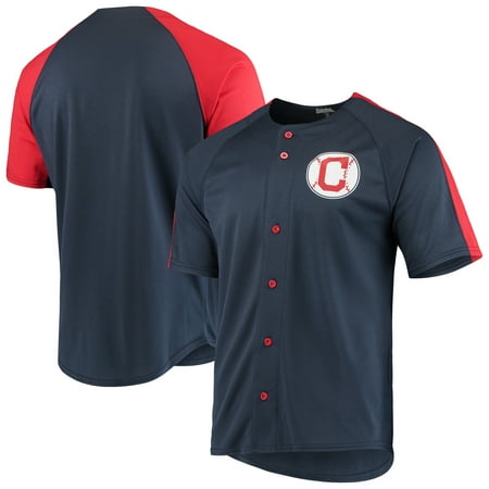Cleveland Indians Stitches Logo Button-Up Jersey - Navy