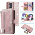 thumbnail image 1 of Nalacover Zipper Wallet Case For Samsung Galaxy A33 5G,360 Protection Luxury PU Leather Flip 9 Credit Card Slots and 2 Cash Pockets Holder Magnetic Cover with Detachable Wrist Strap,Rosegold, 1 of 17