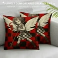 thumbnail image 3 of ARISTURING  Valentines Day Pillow Covers for Valentines Day Decor, Hello Valentine Black Red Buffalo Plaid Check Love Heart Cupid Arrow, Home Throw Pillows Cases for Couch, 3 of 5