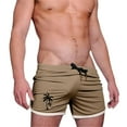 thumbnail image 1 of Pantalones Cortos Casuales de la Malla de la Impresión Del Árbol de Palma de los Hombres Tres Cuartos de Pantalones Cortos Deportivos, Pantalones Cortos de Entrenamiento de Ejercicio Respirables con B, 1 of 3