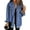 Navy Blue, variant on Jean Jackets for Women Ripped Fringe Denim Jean Jacket Casual Long Sleeve Pockets Jackets Coat