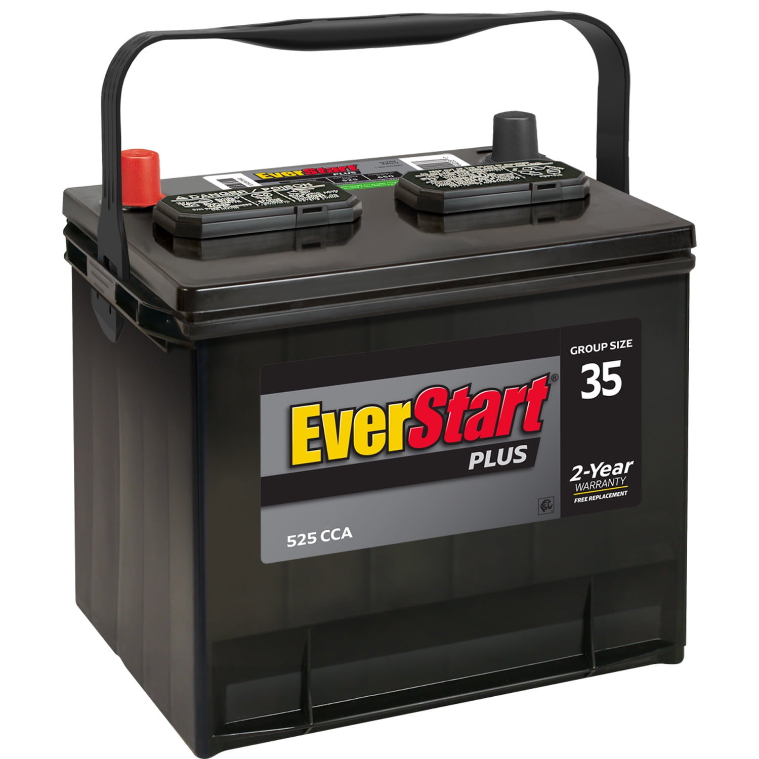 EverStart Plus Lead Acid Automotive Battery, Group Size 35, 12 V, 525 CCA