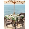 thumbnail image 3 of Outdoor Tablecloth with Umbrella Hole for Patio/Picnic/Party/Camping, Spring Botanical Waterproof Table Cloth Square Cover Washable, Garden Birds Floral Leaves Rustic Burlap (54"x 54"), 3 of 8
