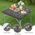 thumbnail image 4 of Stretch fit square tablecloth featuring bohemian patterns, suitable for 36 inch patio tables and kitchen dinettes, 4 of 6