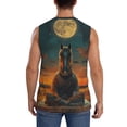 thumbnail image 4 of Fuzoiu Sunset Prairie Meditating Horse Print Men's Sleeveless T-shirt,Sleeveless Tee Shirts,Quick-Dry Athletic Tank Top for Gym, Running, Sports & Outdoor Activities-XX-Large, 4 of 7
