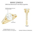 thumbnail image 5 of Rosec Jewels Moissanite Oval Engagement Ring for Women - 1 Ct - Solitaire Ring - 6X8 mm - D-VS1 Quality Certified, 14K Yellow Gold, US 5.00, 5 of 9