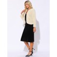thumbnail image 4 of DARING DIVA Women's Winter Faux Fur Coat Jacket Long Sleeve Pockets Pearl Button L Beige, 4 of 5
