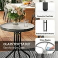 thumbnail image 6 of Outsunny 3 Pieces Outdoor Bistro Set, Patio Furniture with Stackable Chairs and Glass Table, High Back Small Patio Set for Balcony, Porch, Beige, 6 of 9