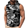 thumbnail image 3 of DDAPJ pyju Mens Camo Printed Hooded Tank Top Sleeveless Hoodies Lightweight Casual Gym Workout Shirts Cooling Muscle Tee Shirt Black S, 3 of 8