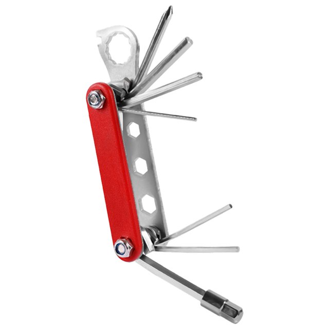 CSChome All-in-one Bicycle Tool Bicycle Repair Tool Kit All-in-One Foldable Spoke Wrench Tire Repair Tool Chain Cutter Screwdriver Mountain Road Bike