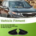 thumbnail image 2 of Reemplazo de tapa de espejo lateral izquierdo y derecho ABS de 1 par en negro brillante para Kia Sorento 2021-2025 con luz de señal de giro, 2 of 7