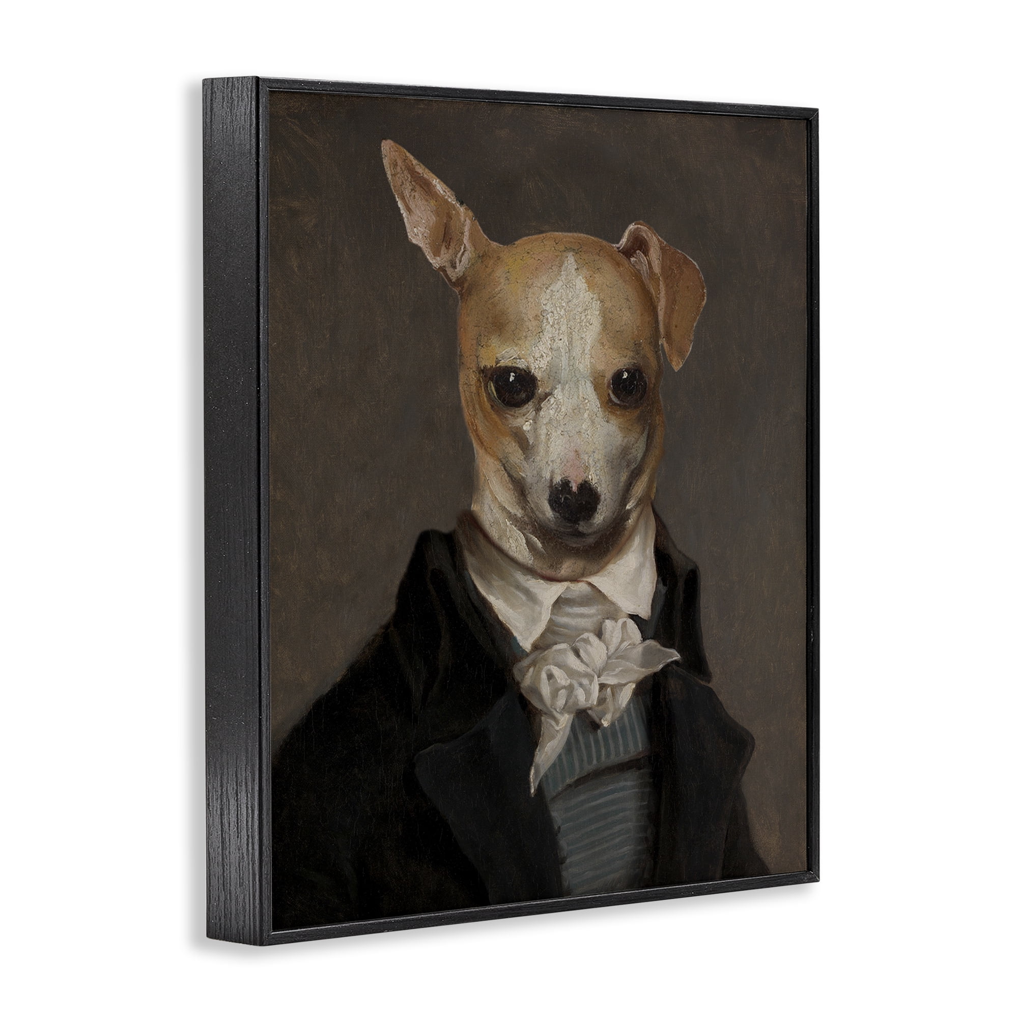 Stupell Industries Classic Portrait Chihuahua Animals & Insects Painting Black Framed Art Print Wall Art, 16 x 20