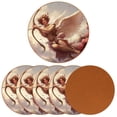thumbnail image 2 of Cupid 6PCS Round Microfiber Leather Coasters Set, 11x11 cm/4.3x4.3 in Drink Coasters for Table & Home Decor, Easy to Clean & Durable Mats, 2 of 6
