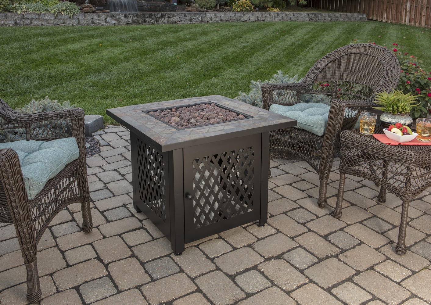 Endless Summer Decorative Slate Tile Mantel LP Gas Outdoor Fire Pit | GAD1429SP