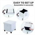 thumbnail image 3 of 15 Inch Storage Ottoman with Wooden Legs - Cube Foot Rest Stool, Square Footstool, Comfortable Seat with Lid, Foldable Fabric Ottoman, Space-Saving White, 3 of 18