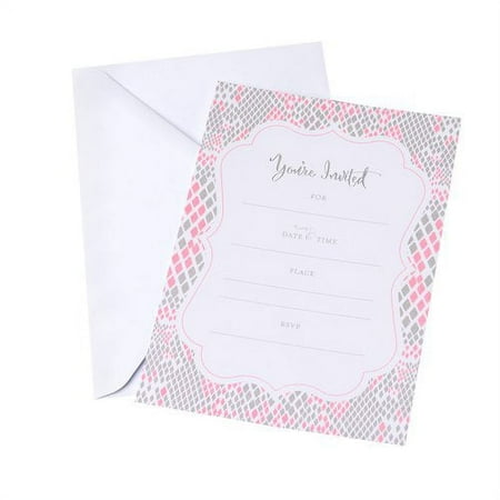 Gartner Studios Invitations, 10-Pack, Snakeskin