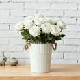 thumbnail image 4 of Lifelike Realistic Silk Rose Bouquet Floral Arrangement Centerpiece With Petals Natural Design For Home Wedding Party 15PCS, 4 of 6