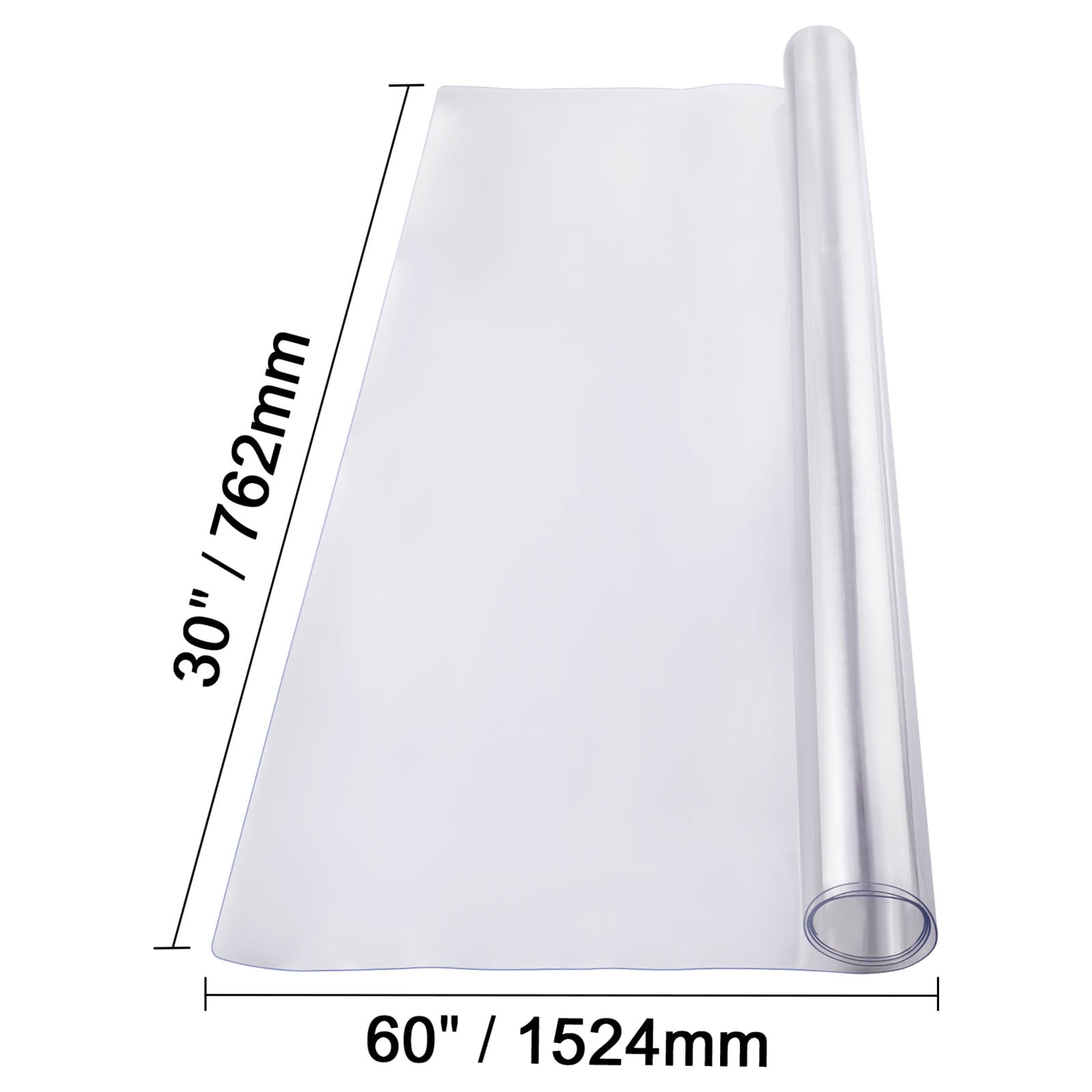 VEVOR Plastic Table Cover, 30 x 60 Inch 1.5 mm Thick Clear Table Protector, Rectangle PVC Desk Mat, Waterproof & Easy Cleaning Desk Pad Tablecloth, for Office Dresser Dining Room Table Night Stand