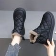 thumbnail image 6 of Xfvqtps Snow Boots for Womens Side Double Zipper Plush Lining Diamond Pattern Flat Thick Bottom Round Toe Add Velvet Thickened Insulated Fashion Warm Winter Outdoor Ankle Boots Black, 6 of 7