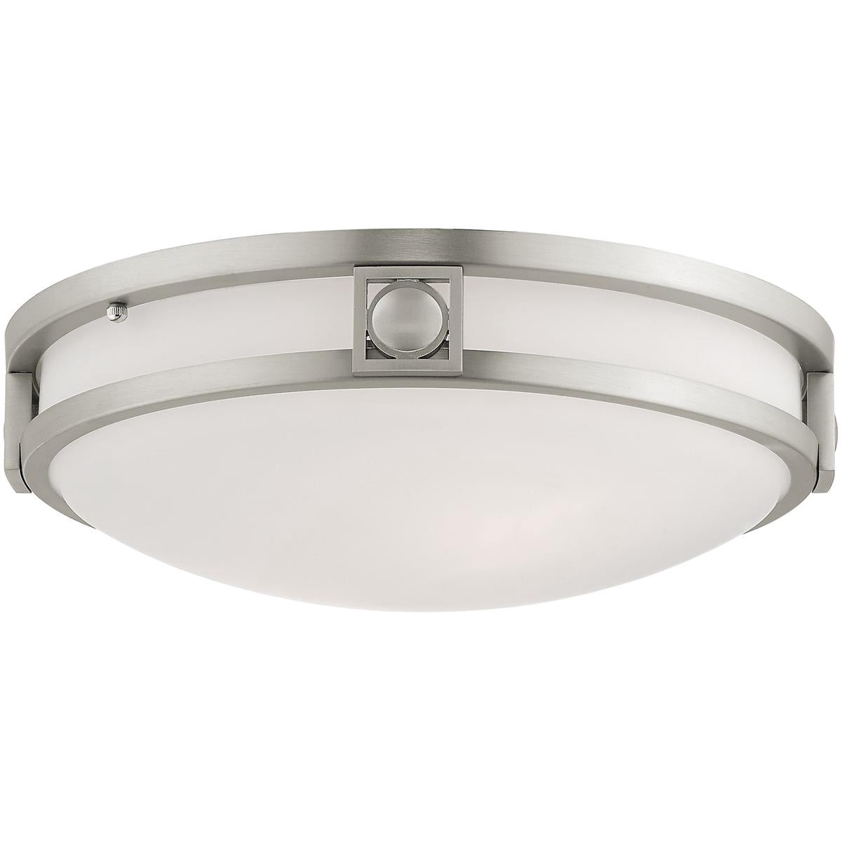 2 Light Brushed Nickel Ceiling Light fixture with Steel base material