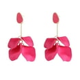 thumbnail image 2 of Eosunjian 1 Pair Rose Flower Petal Drop Earrings Exaggerated Dangle Earrings Women Piercing Stud Earrings Jewelry Gift Rose Red, 2 of 13