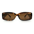 thumbnail image 5 of Womens Mod Rectangle Thick Beveled Plastic Minimal Fashion Sunglasses Tortoise - Brown, 5 of 7