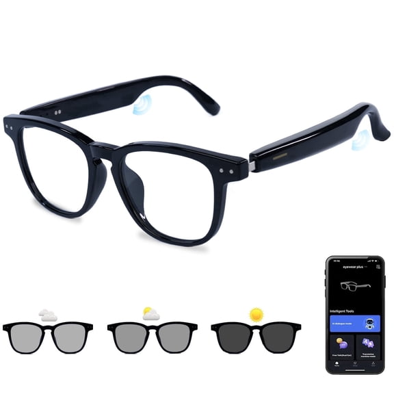 KWENRUN AI Smart Glasses, Bluetooth Translation Glasses with 164 Hands-Free Calls & Audio Multifunctional Smart Sunglasses for Men Women