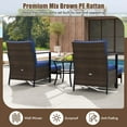 thumbnail image 6 of Costway 5 PCS Outdoor Furniture Set Rattan Chairs & Ottomans with Glass Topped Coffee Table Navy, 6 of 10