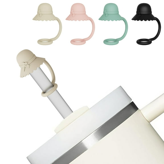 4 PCS Straw Cover Cap for Stanley 30&40 Oz Cup, Silicone Sun Hat Straw Topper Accessories Anti-dust for Men & Women Gift