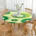 thumbnail image 3 of Green Tie Dye Pattern Round Fitted Tablecloth with Elastic Edge,Dining Table Cover Waterproof,Outdoor Round Tablecloth for Camping,Dining,Indoor and Outdoor, 3 of 7