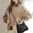 thumbnail image 3 of Fashion Retro Women Bag Shoulder Bag Soft PU Leather Bag Black, 3 of 8