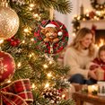 thumbnail image 4 of Christmas Hanging Ornament Plaid Round Hanging Decoration with Gold Zipper Design for Home Party Winter Gift Tie Xmas Tree Decor 3.15 In Highland Cow, 4 of 5