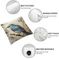 thumbnail image 6 of Acheng Throw Pillow Covers Painting Art Adorable Animal Sparrow Bird Flower Leaves Throw Pillow Case Square Outdoor Pillows Decorative Cushion Cover,Set of 2 White(Two Side Print) 12x12in, 6 of 7