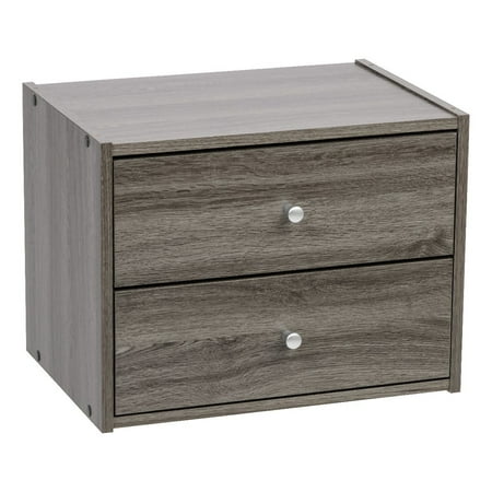 Iris Tachi Series Modular Wood Stacking Storage Drawer Box Cabinet Cube Gray Walmart Canada