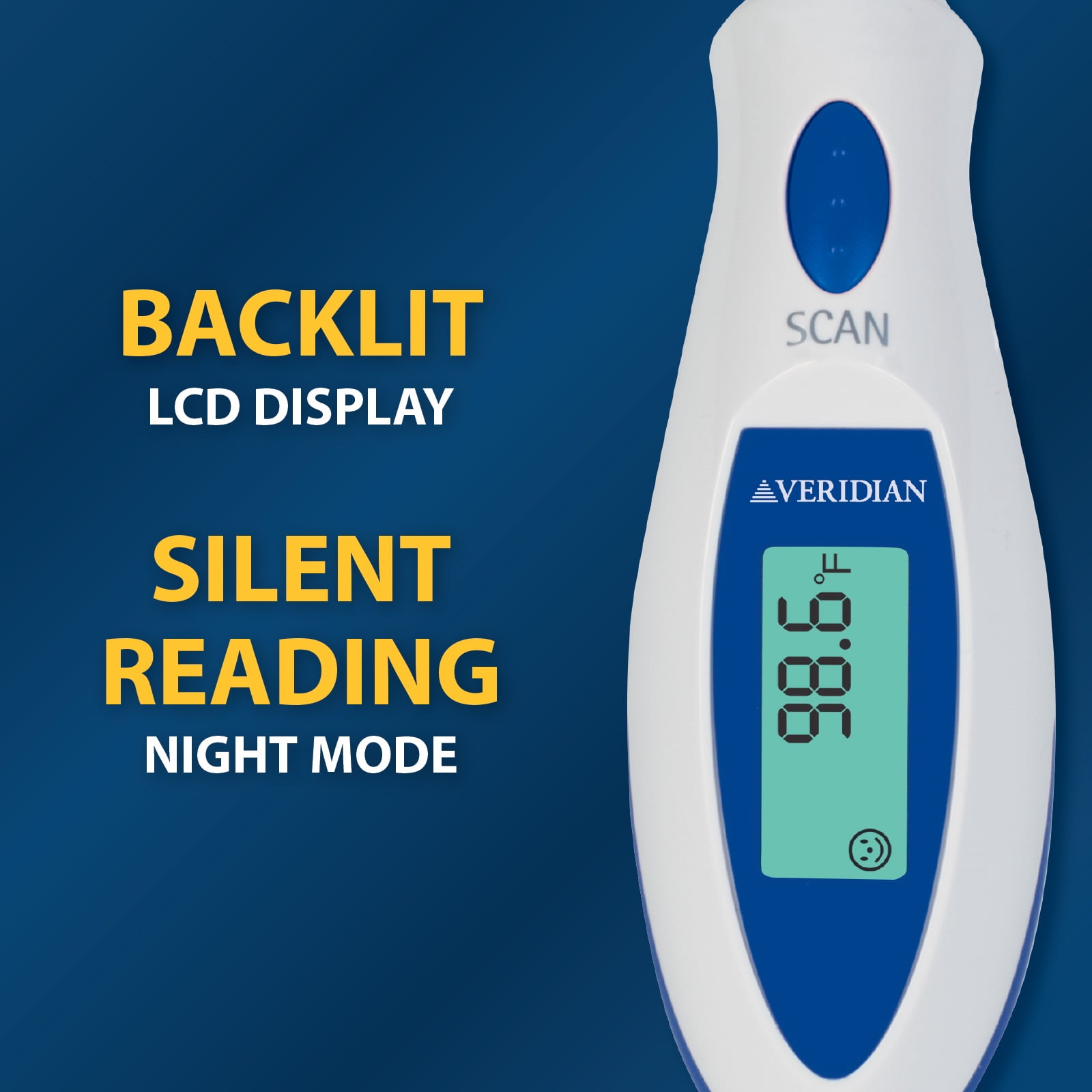 Veridian 1-Second Ear Thermometer | Tympanic Infrared Measurements | Fever Alert, Backlit Display