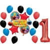 Sesame Street Elmo and Friends Theme 1st Birthday Party Foil and Latex Balloons Decoration 18 pcs