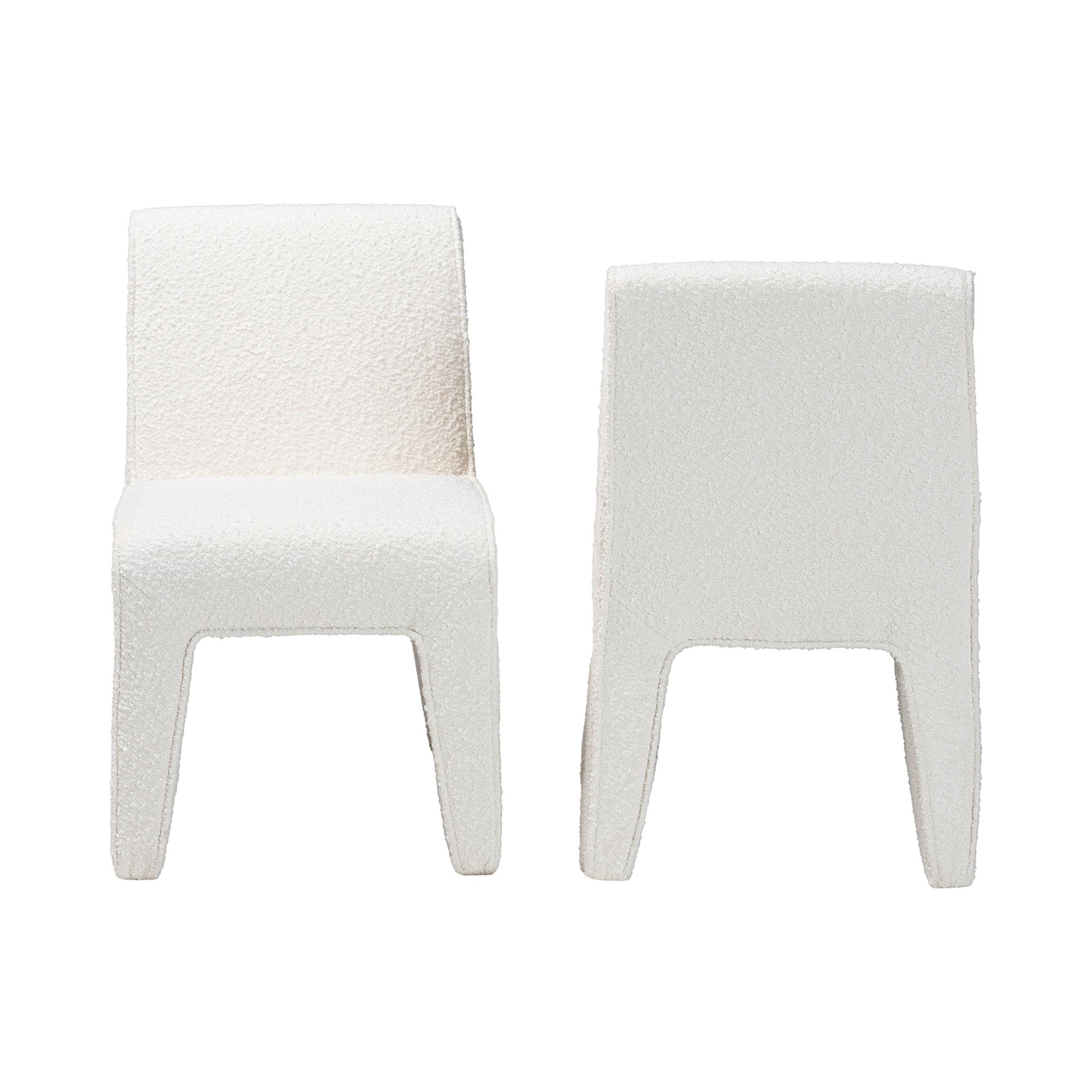 Baxton Studio Helios Modern Dining Chair, Set of 2, 17"H, Cream