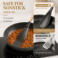 thumbnail image 4 of Astercook 2 Pack Silicone Cooking Spoons for Nonstick Cookware, Heat Resistant BPA-Free Spatula Spoon Set with Wood Handle & Built-in Spoon Rest, Kitchen Utensils for Stirring, Scooping, Serving, 4 of 9