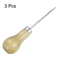 thumbnail image 3 of 3 Pieces Handwork Sewing Awl Single Gourd Leather Punch Hole Tool, Log Color, 3 of 6