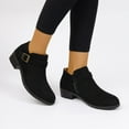 thumbnail image 5 of WRKEKC Womens Shoes Thick Sole Deep Cut Solid Color Round Toe Chunky Heel Slip On Mid Heel Ankle Boots Casual, 5 of 9