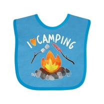Inktastic I Love Camping- Campfire, Hot Dog, Marshmallows Boys or Girls Baby Bib