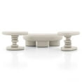 thumbnail image 3 of Kavren Modern Oval Glossy 3-Piece Coffee Table Set, Ivory, 3 of 15