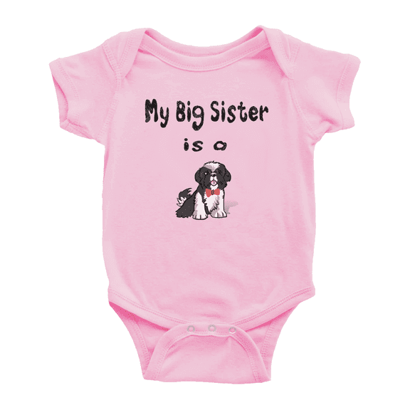 My Big Sister Is A Shih Tzu Dog Cute Baby Romper Boy Girl Unisex