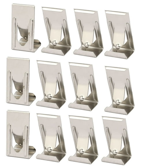 26mmx14mm Picture Photo Frame Metal Spring Turn Clip Hanger Siver Tone 12pcs