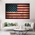 thumbnail image 4 of HFDF USA US American Flag Rustic Wall Art Canvas Vtage Prts Home Decor Decals Pictures for Bedroom Retro Poster Patg Artwork Stretched and Ready to Hang 24x20inch Framed, 4 of 6