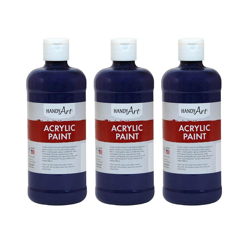 Rock Paint & Handy Art RPC101075-3 16 oz Acrylic Paint, Violet - 3 Each