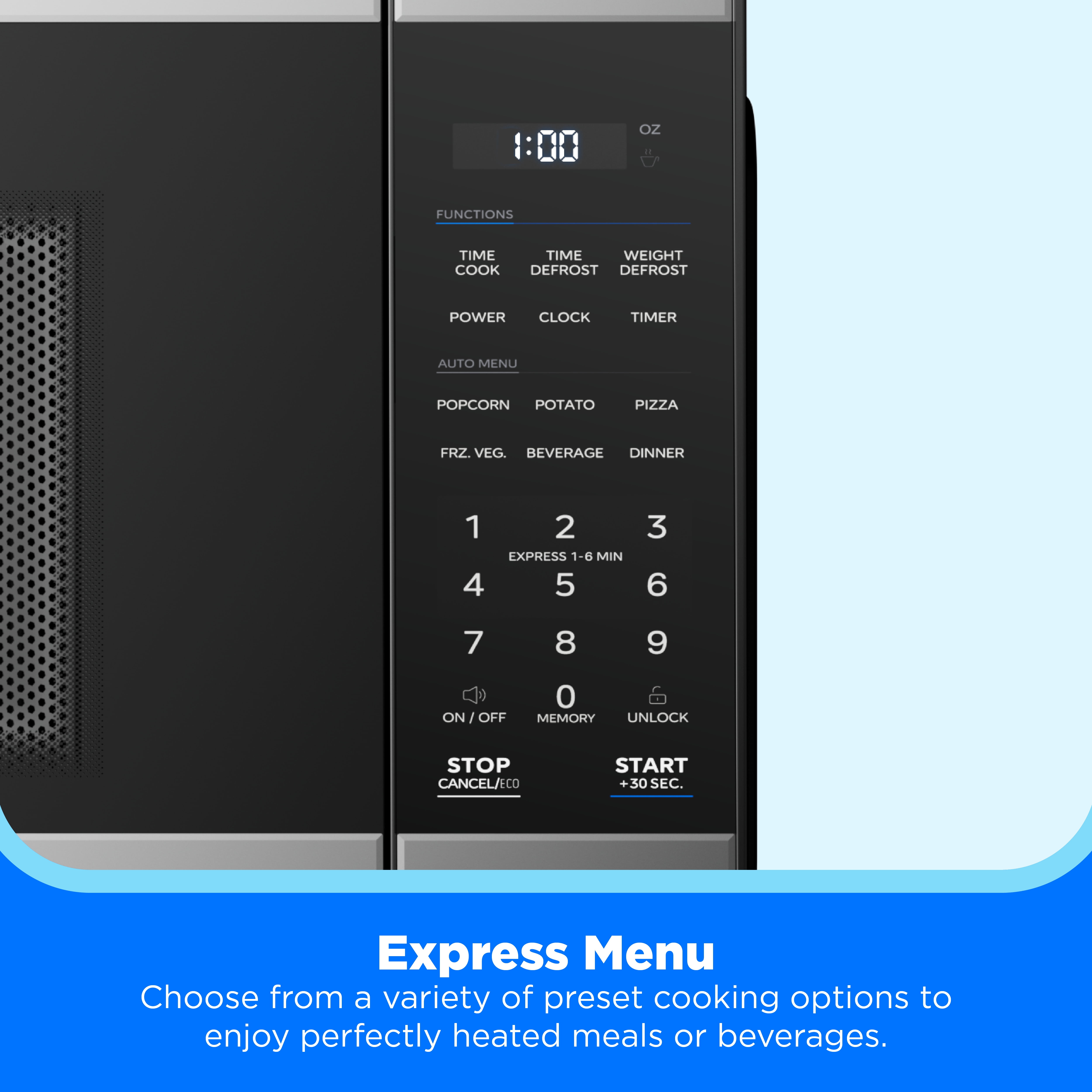 Midea Countertop Microwave Oven, 0.9 Cu Ft, 900 Watts, 11 Power Levels, Compact, Stainless Steel
