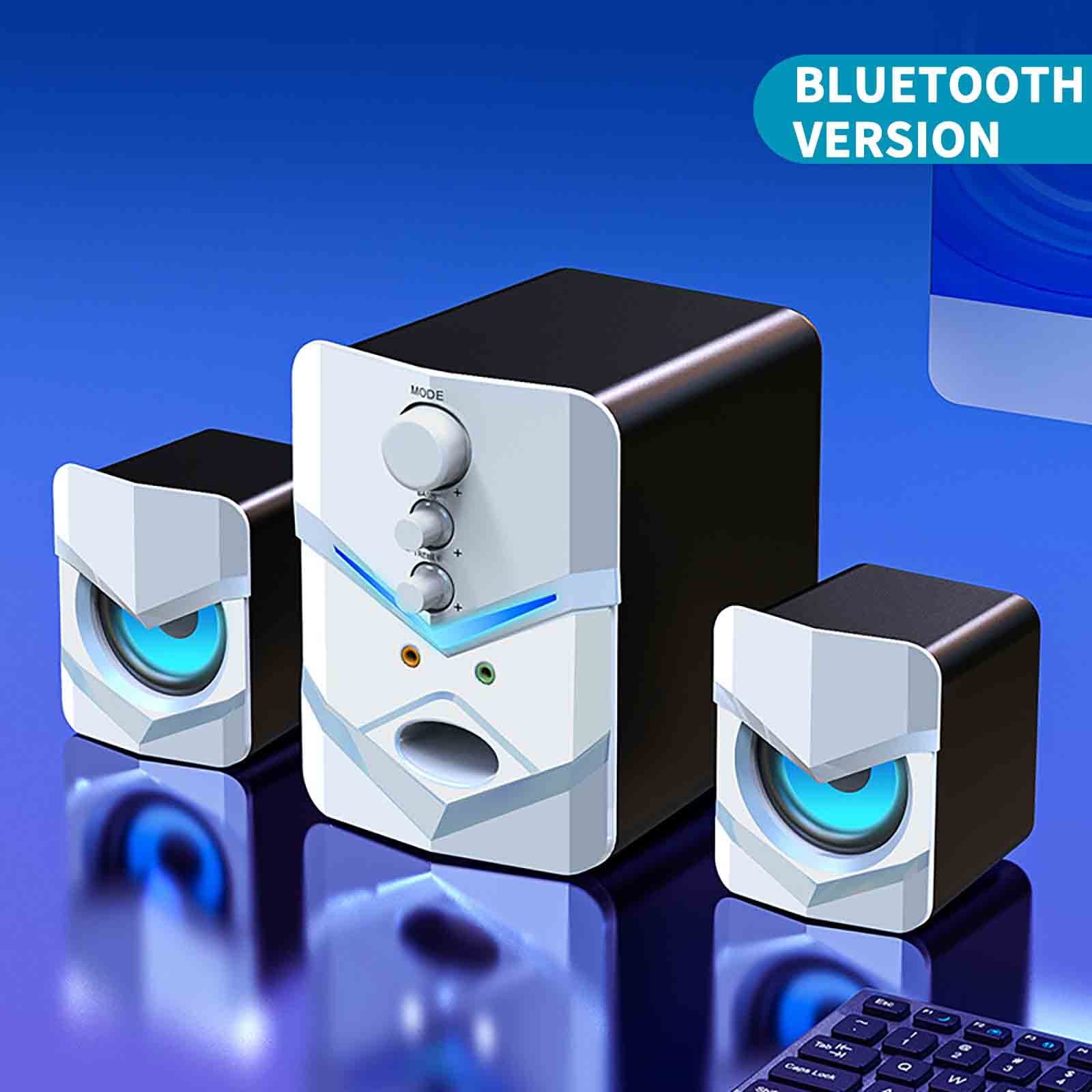 Bluetooth Computer Speakers,Compact Computer Speaker with Subwoofer,Desktop Multimedia Speaker Deep Bass Channel,with Ambient Light,for Wedding Party