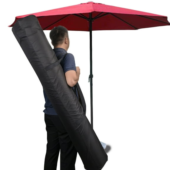 Gallickan Parasol Storage Bag, Large Capacity Portable Rainproof Nylon Cover for Outdoor Beach Stall Camping Sun Umbrella Organizer Travel, Black