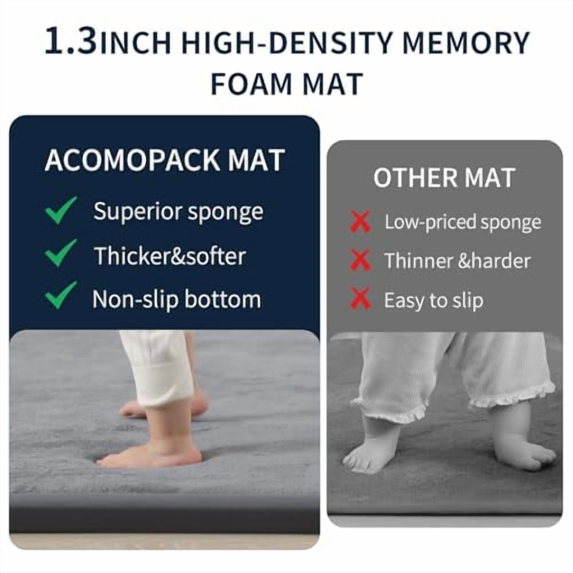ACOMOPACK Baby Play Mat for Floor 1.3" Thick Memory Foam Play Mat 39"×59" Tummy Time Crawling with Non-Slip Bottom for Living Room,Nursery,Soft Velvet Playpen Mats for Kids,Infants